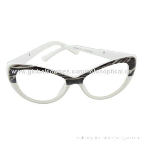 Black/White Stripe Cat Eye Optical Frame